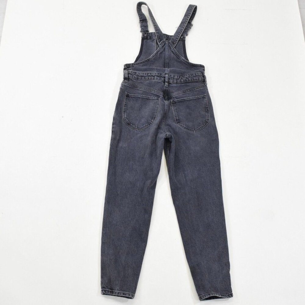 Free People Washed Black Stretch Denim Ankle Length Overalls - Picture 9 of 11